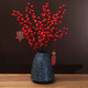 Holly red fruit fortune fruit festive artificial flower Arhat acacia vase flower arrangement home hotel decoration ornaments Baixi vase (short style) + 5 branches 4 forks fortune fruit