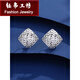 Yubo Workshop (YUBOGONGFANG) Platinum Pt950 Ear Hook Women's Earrings Ear Bag Earrings Platinum Super Flash 2023 New Square Valentine's Day Gift Small Edition/Width Approximately 1.00cm/Weight 1.10-1.30g