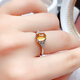 Pu Lian 925 sterling silver inlaid with natural citrine ring ring for women open ring topaz women's ring 1.5 carat ring silver jewelry