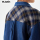 Ma Latin (M.Latin)/children's clothing children's shirts spring and autumn new male and older children's work wear denim long-sleeved shirt denim blue 120