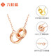 Liuguifu Jewelry Yellow 18K Gold Necklace Interlocking Chain Necklace for Women EK0300042