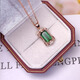 Eba 1.8 carat natural green tourmaline pendant 18K gold diamond necklace as a birthday gift for girlfriend with 18K gold necklace