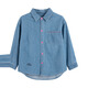 Inman girls denim shirt logo embroidery spring fashionable casual jacket for middle-aged and older children denim blue 160