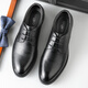 CARTELO Men's Leather Shoes Business Formal Shoes Men's Soft Leather Wear-Resistant Breathable Leather Shoes Men's 9611 Black Heightened Style 40