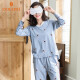 Dorami pajamas women's spring and autumn pure cotton long-sleeved casual can be worn outside spring and autumn thin women's home wear suit L