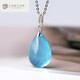 Taijufu natural aquamarine pendant for women, high quality blue crystal pendant for girlfriend birthday gift with rope 1