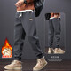 Maoni velvet pants men's winter trendy loose warm legging overalls thickened nine-point sports casual trousers dark gray + black - velvet thickened 2XL recommended weight 140-150 Jin Jin is equal to about 0.5 kg