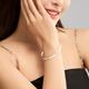 Laomiao silver bracelet pure silver three-sided crushed ice bracelet birthday holiday gift for girlfriend and wife three-sided crushed ice 58# about 20 1g