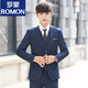 ROMON (ROMON) adult dress suit, boys suit, suit suit, men's five-piece suit, Korean version, slim fit, black suit + pants, S 95Jin Jin equal to 0.5 kg or less