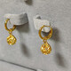 DL 1998 Fat Donglai same style 18K gold earrings transfer beads wedding gift new 24k gold-covered earrings 18k gold color ears gold 1 pair