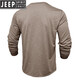 JEEP SPIRIT European and American tough guy Ami khaki American retro loose T-shirt cotton Henry collar long-sleeved inner layered shirt trendy men's military green XL