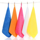 HKFX superfine fiber absorbent five-color non-shedding hotel multi-color internet cafe housekeeping towel cleaning rag 30x30 medium thick color mix and match 10 pack