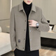 Pierre Cardin light luxury high-end spring and autumn double-sided woolen coat woolen coat men's short down-lined woolen woolen jacket black + down XL 180