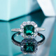 Nilan PT950 platinum emerald ring artificial female moissanite fashion retro temperament inlaid No. 6