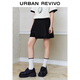 UR autumn new women's fashionable commuting pleated loose shorts UWU640051 black M