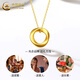 China Gold (CHINA GOLD) Pure Gold Möbius Ring Gold Pendant Necklace Women's New Valentine's Day Birthday Gift for Girlfriend and Wife Möbius Pendant About 0.3g + S925 Chain + Rose Gift Box
