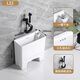 Fenglanqing household ceramic mop pool large and small narrow length 20cm mop pool balcony bathroom high-foot mop basin mop pool L22 (length 45 width 20 height 45) + black spray gun