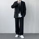 GOKU suit suit men's casual suit male college student DK uniform graduation dress formal black suit + black pants + white shirt + black tie 2XL weight 140-155Jin Jin equals 0.5 kg
