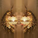 Yaotian Southeast Asia Peacock Wall Lamp French Pastoral Bedside Bedside Lamp Lobby Bar Lamp European Living Room Background Wall Lamp Antique Gold (Pair + LED Bulb)
