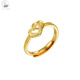 EVLUO LA new 18K gold love double heart frosted open ring tail ring generous gift for women simple model open love ring