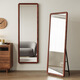 摩霄 实木穿衣镜全身镜落地卧室壁挂镜子贴墙简约化妆镜50*160原木色