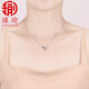 Qiyu Pt950 platinum necklace interlocking enamel pendant clavicle chain women's jewelry fashion gift to girlfriend