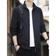 JEANSWEST Spring and Autumn Coat Men's 2025 New Spring Thin Solid Color Stand Collar Loose Windbreaker Casual Jacket Top JK8302 Dark Gray Regular XL