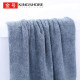 Gold towel gift box pure cotton skin-friendly thickened towel + bath towel combination three-piece gift box deep sea blue