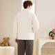 Fenten couple's pajamas autumn and winter quilted plus velvet stand-up collar anti-static long-sleeved pajamas set cartoon bear home clothes off-white-men's XL