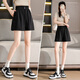 Magical style new summer elastic waist shorts for women casual loose high waist A-line slimming versatile wide-leg shorts 826 black XL