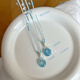 Tanhai natural aquamarine pendant safety buckle women's high quality crystal niche high-end exquisite light luxury new Chinese style necklace natural aquamarine pendant + hand-woven rope