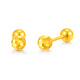 Mengjinyuan 18k gold earrings, laser dragon scales, gold ball screws, ear bone nails, birthday gift for girlfriend