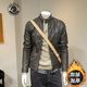 ANDSEEYOU Men's Spring and Autumn Retro Soft Leather Clothes Motorcycle Leather Jackets Leather Clothes Men's Casual Handsome Jackets Fashionable Men's Clothes Brown Spring and Autumn Style L 110-120Jin Jin is equal to 0.5 kg