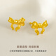 CRD gold earrings solid bow brushed earrings solid gold 999 as a holiday gift for your girlfriend 1.2g