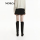 MO&Co. Culottes shorts sheep wool worsted simple pleated low-waist casual pants Moanke black M 165