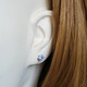 Rubik's Cube Tanzanite Stud Earrings 4mm Natural Light Color All-over Silver Screws Mini Not Easy to Lose Pair