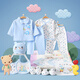 Banjvall Newborn Clothes Autumn and Winter Baby Clothes Gift Box Set Pure Cotton Newborn Baby Clothes Full Moon Meeting Gift Four Seasons Sunny Bear Blue 59cm (0-6 Months)