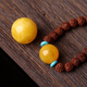 Fat Donglai's same beeswax single bead, fidelity natural natural round beads, chicken oil yellow floating flower full of honey, old wax single raw mineral bead, 14mm chicken oil yellow full of honey, one