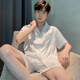 浪莎2025新款夏季睡衣男士冰丝短袖夏天薄款青少年大码套装家居服 (BBA) 冰丝 男G723 XL码(建议身高175左右-体重130-1
