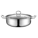 Extra thick soup pot 304 stainless steel induction cooker special gas stove steaming and stew thickened double-ear hot pot household pot thickened non-stick pot with glass lid 28cm