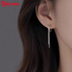 Guanpuge Fat Donglai same style pt950 platinum ear wire PT950 tassel earrings women's fashion platinum ear buckle long earrings 20 water drop tassel earrings