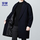 ROMON woolen coat mid-length men's autumn and winter business casual windbreaker men's warm woolen coat 1929 Navy L