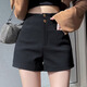 Ge Shihui Shorts Autumn and Winter Girls Hot Pants Hot Pants Winter Black Shorts Plus Velvet Casual Pants High Waist Shorts with Boots High Waist Suit Shorts Plus Velvet S
