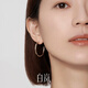 Bai Lan plain hoop earrings for women S925 silver earrings, simple design, fashionable temperament, trendy earrings, birthday gift for wife, plain hoop earrings, large size - platinum plated