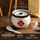 Sheli Chinese-style Fu character household kitchen lard jar ceramic high temperature resistant oil spicy jar salt jar chili jar meat oil jar large size 1.9L (with spoon) high temperature resistant | can heat oil
