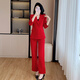 Purple charming formal women's suit spring, autumn and winter long-sleeved professional attire, workplace wear, commuting, high-end sense, business formal suit jacket, red (suit + straight trousers) L (recommended 100-110 Jin Jin equals 0.5 kg)