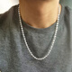 MZMZ platinum necklace men's pt950 platinum clavicle chain personalized hip-hop decoration Valentine's Day birthday gift for boyfriend Light luxury ball chain - width 5mm chain length 55cm (gift box)