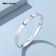 Miss JuJu pt950 platinum bracelet for women, wide face, round, semi-solid platinum bracelet for my wife, inner diameter 58mm, weight 9.75g, width about 3.5mm