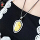 Royal Honey Natural Amber White Flower Wax Pendant Silver Inlaid Beeswax Sweater Chain Necklace Unoptimized High-end Orphan Product Comes with National Inspection Certificate D120901 31.84g (With National Inspection Certificate)