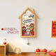 Zhang Xiaohua's shop Five Blessings Decorative Painting Living Room God of Wealth Pendant TV Wall Background Mural New Year's Festive Entrance Door Entrance Type A Bell Five Blessings 28*40cm PS Log Color Frame